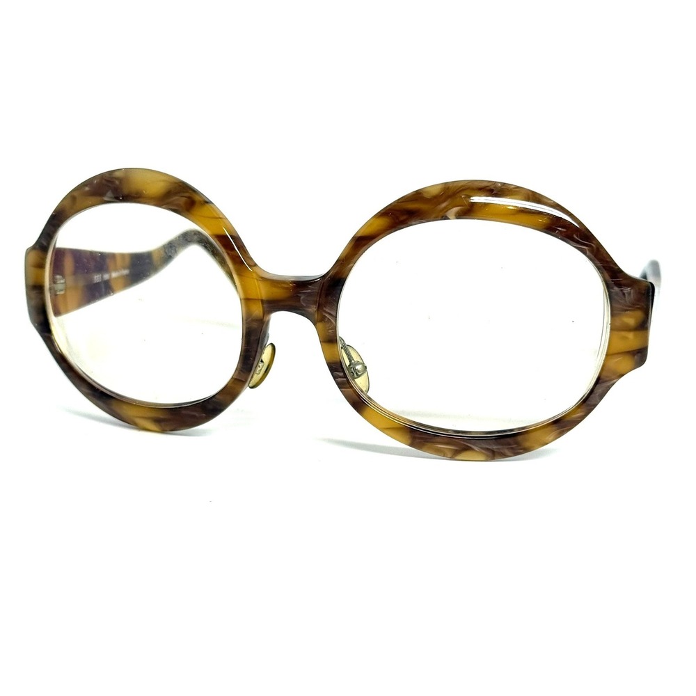 SEE 1068 Tortoise Shell Round Eyeglass Frames Made in France 56-21-140 Col 620